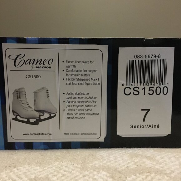 NIB Fleece-lined White Figure Senior Ice Skates - Picture 13 of 16